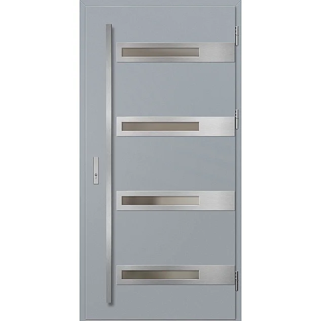 Ocelové vchodové dveře - LUCERNA 1 - Šedá, Label Inox Ocelové vchodové dveře ERKADO - LUCERNA 1 - Šedá, Label Inox