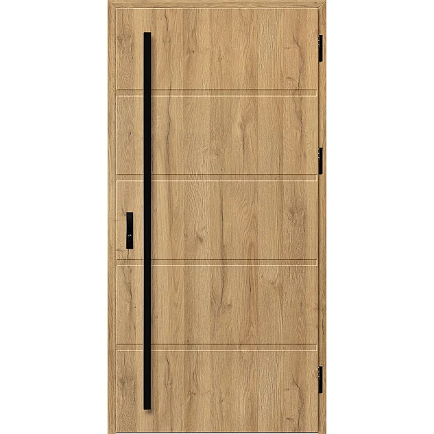 Ocelové vchodové dveře - LUTTER 1 - Dub Natur, Stamp Roller Ocelové vchodové dveře ERKADO - LUTTER 1 - Dub Natur, Stamp Roller