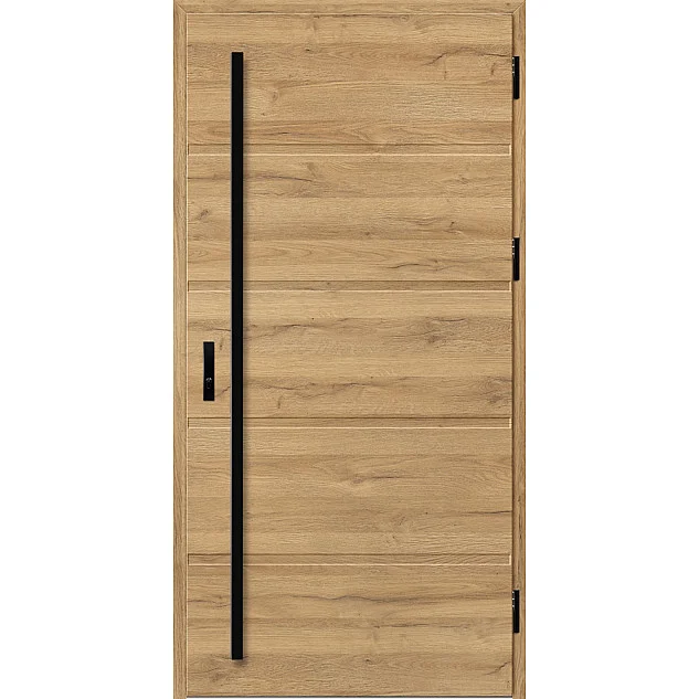 Ocelové vchodové dveře - LUTTER 1 - Dub Natur Příčný, Stamp Roller Ocelové vchodové dveře ERKADO - LUTTER 1 - Dub Natur Příčný, Stamp Roller