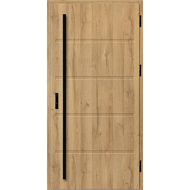 Ocelové vchodové dveře - LUTTER 2 - Dub Natur, Stamp Roller Ocelové vchodové dveře ERKADO - LUTTER 2 - Dub Natur, Stamp Roller