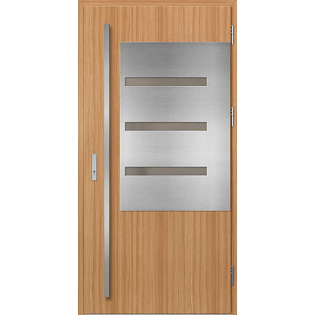 Ocelové vchodové dveře - MELK 1 - Borovice horská, Label Inox Ocelové vchodové dveře ERKADO - MELK 1 - Borovice horská, Label Inox