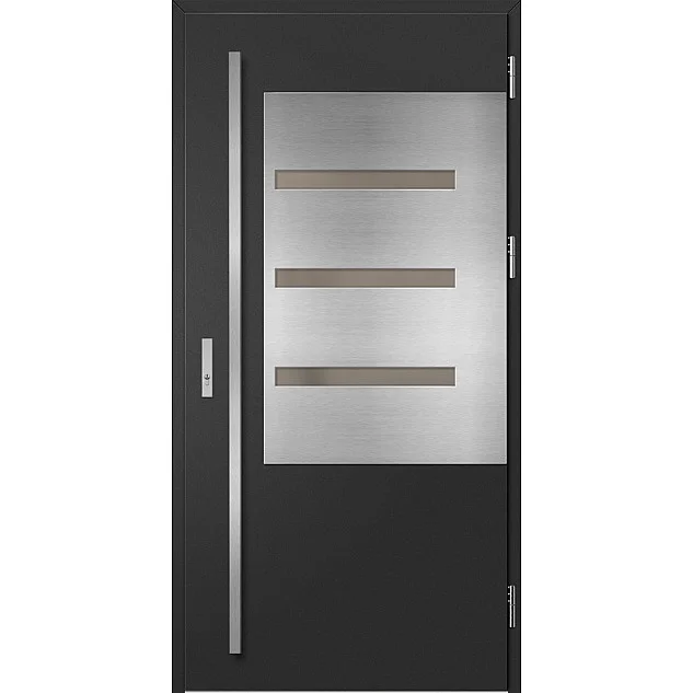 Ocelové vchodové dveře - MELK 1 - Černá, Label Inox Ocelové vchodové dveře ERKADO - MELK 1 - Černá, Label Inox