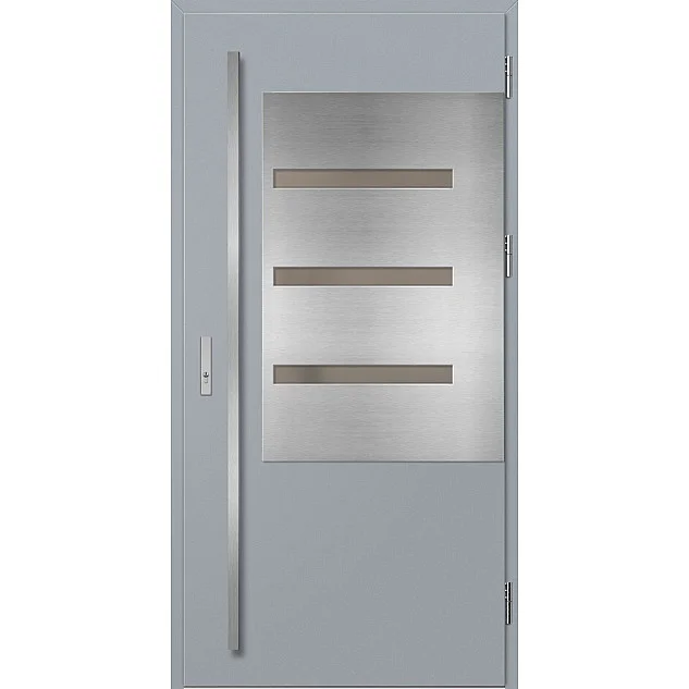 Ocelové vchodové dveře - MELK 1 - Šedá, Label Inox Ocelové vchodové dveře ERKADO - MELK 1 - Šedá, Label Inox