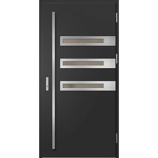 Ocelové vchodové dveře - MELK 2 - Černá, Label Inox Ocelové vchodové dveře ERKADO - MELK 2 - Černá, Label Inox
