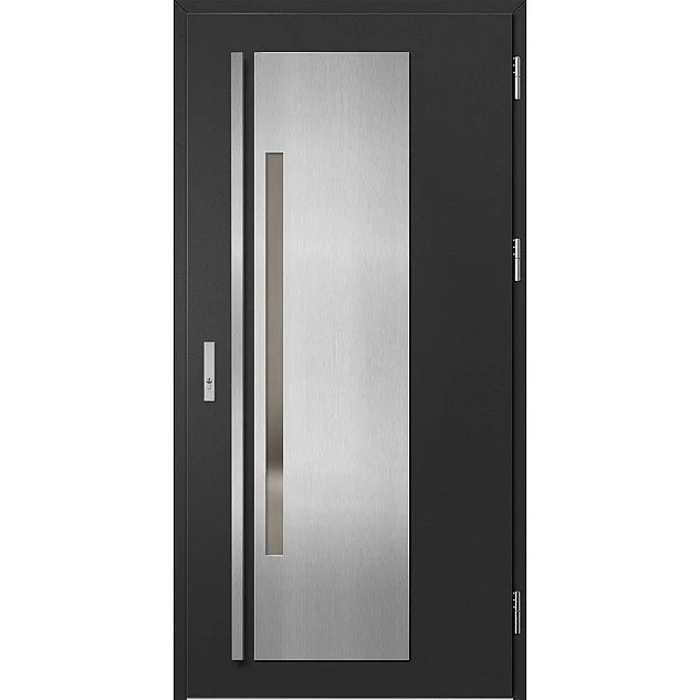 Ocelové vchodové dveře - MURTER 1 - Černá, Label Inox Ocelové vchodové dveře ERKADO - MURTER 1 - Černá, Label Inox