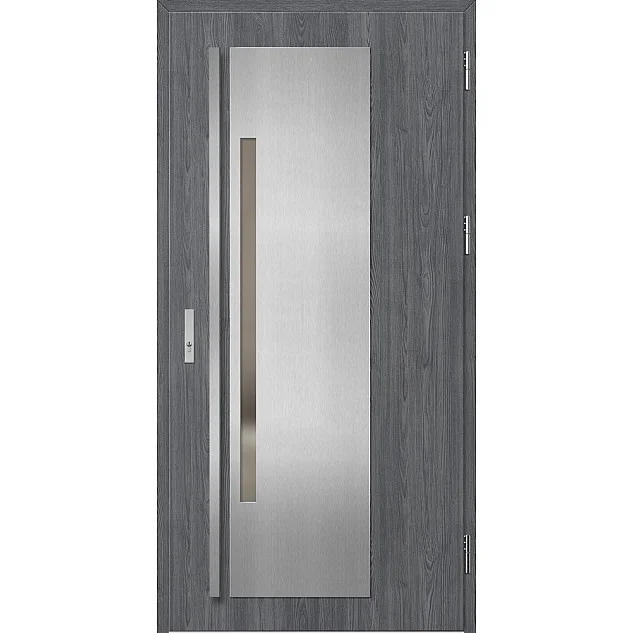 Ocelové vchodové dveře - MURTER 1 - Dub Antracit, Label Inox Ocelové vchodové dveře ERKADO - MURTER 1 - Dub Antracit, Label Inox