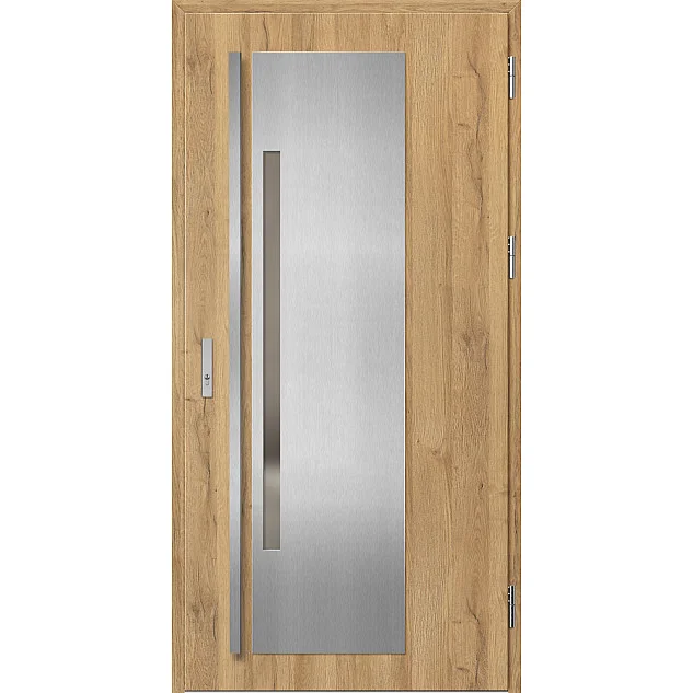 Ocelové vchodové dveře - MURTER 1 - Dub Natur, Label Inox Ocelové vchodové dveře ERKADO - MURTER 1 - Dub Natur, Label Inox