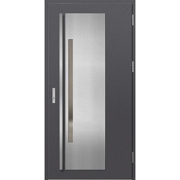 Ocelové vchodové dveře - MURTER 1 - Hladký Antracit, Label Inox Ocelové vchodové dveře ERKADO - MURTER 1 - Hladký Antracit, Label Inox