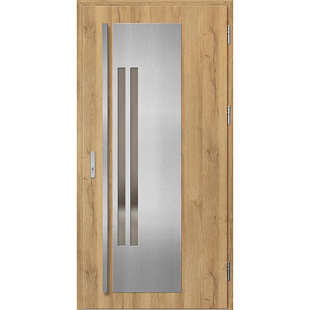 Ocelové vchodové dveře - MURTER 2 - Dub Natur, Label Inox Ocelové vchodové dveře ERKADO - MURTER 2 - Dub Natur, Label Inox