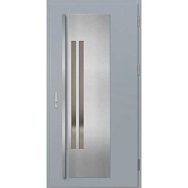 Ocelové vchodové dveře - MURTER 2 - Šedá, Label Inox Ocelové vchodové dveře ERKADO - MURTER 2 - Šedá, Label Inox