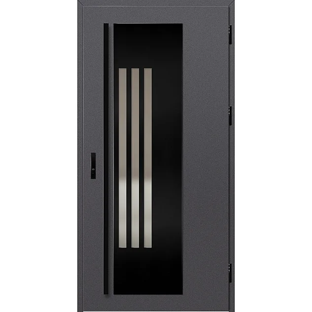 Ocelové vchodové dveře - MURTER 3 - Hladký Antracit, Label Black Ocelové vchodové dveře ERKADO - MURTER 3 - Hladký Antracit, Label Black