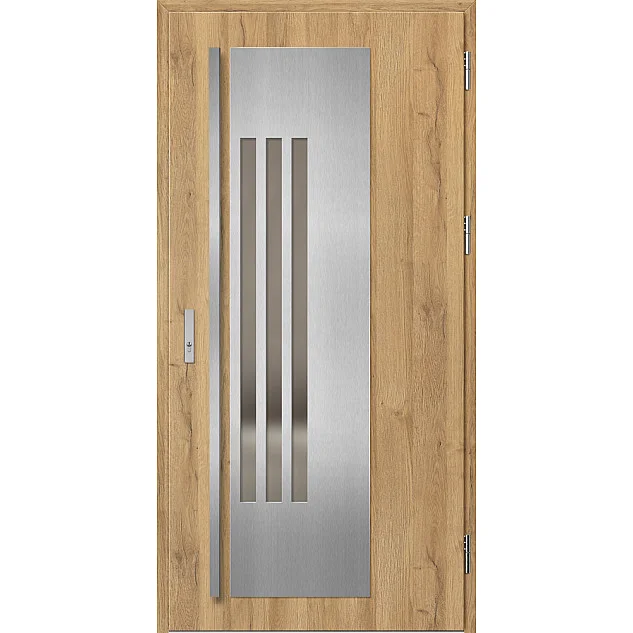 Ocelové vchodové dveře - MURTER 3 - Dub Natur, Label Inox Ocelové vchodové dveře ERKADO - MURTER 3 - Dub Natur, Label Inox