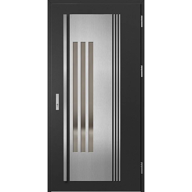 Ocelové vchodové dveře - MURTER 6 - Černá, Label Inox Ocelové vchodové dveře ERKADO - MURTER 6 - Černá, Label Inox