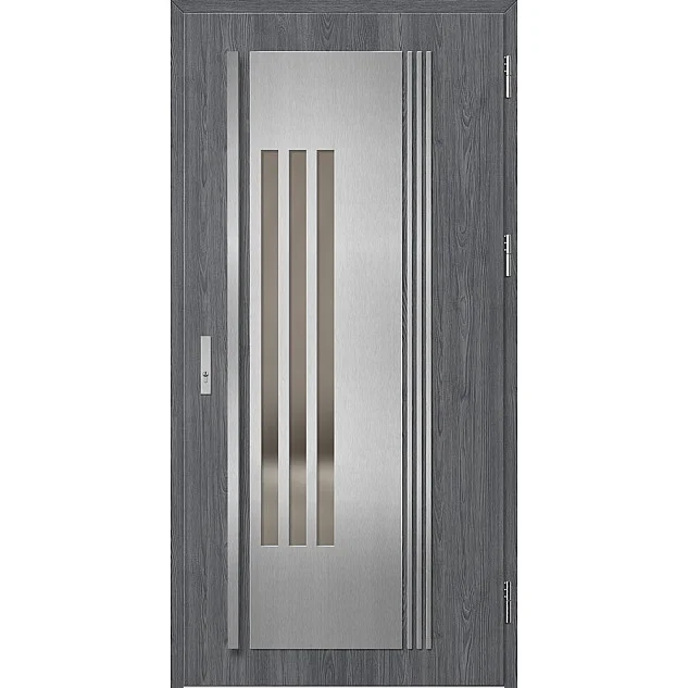 Ocelové vchodové dveře - MURTER 6 - Dub Antracit, Label Inox Ocelové vchodové dveře ERKADO - MURTER 6 - Dub Antracit, Label Inox
