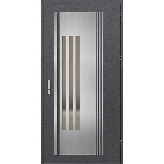 Ocelové vchodové dveře - MURTER 6 - Hladký Antracit, Label Inox Ocelové vchodové dveře ERKADO - MURTER 6 - Hladký Antracit, Label Inox
