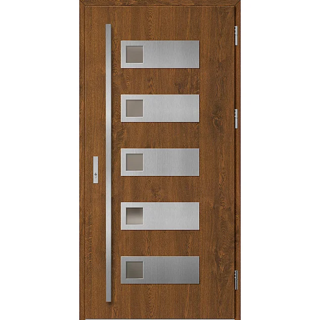 Ocelové vchodové dveře - SAMEDAN 1 - Ořech, Label Inox Ocelové vchodové dveře ERKADO - SAMEDAN 1 - Ořech, Label Inox