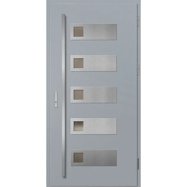 Ocelové vchodové dveře - SAMEDAN 1 - Šedá, Label Inox Ocelové vchodové dveře ERKADO - SAMEDAN 1 - Šedá, Label Inox