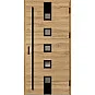 Ocelové vchodové dveře - SAMEDAN 3 - Dub Natur Příčný, Label Black Ocelové vchodové dveře ERKADO - SAMEDAN 3 - Dub Natur Příčný, Label Black