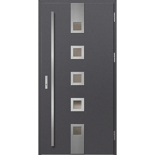 Ocelové vchodové dveře - SAMEDAN 3 - Hladký Antracit, Label Inox Ocelové vchodové dveře ERKADO - SAMEDAN 3 - Hladký Antracit, Label Inox