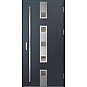 Ocelové vchodové dveře ERKADO - SAMEDAN 4 - Antracit Struktura, Label Inox