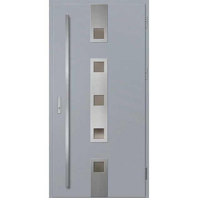 Ocelové vchodové dveře - SAMEDAN 4 - Šedá, Label Inox Ocelové vchodové dveře ERKADO - SAMEDAN 4 - Šedá, Label Inox