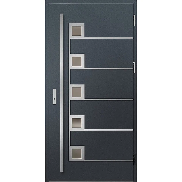 Ocelové vchodové dveře - SAMEDAN 5 - Antracit Struktura, Label Inox Ocelové vchodové dveře ERKADO - SAMEDAN 5 - Antracit Struktura, Label Inox