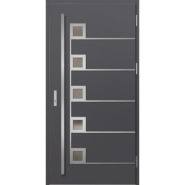 Ocelové vchodové dveře - SAMEDAN 5 - Hladký Antracit, Label Inox Ocelové vchodové dveře ERKADO - SAMEDAN 5 - Hladký Antracit, Label Inox