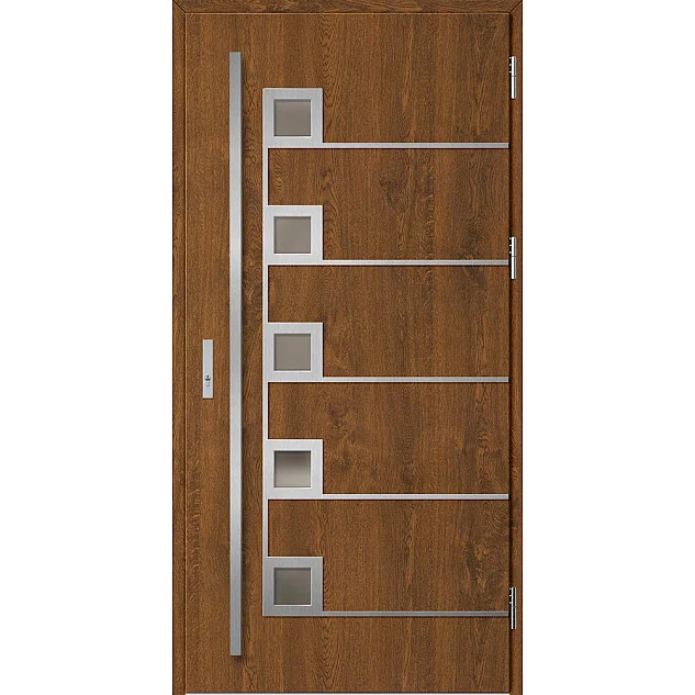 Ocelové vchodové dveře - SAMEDAN 5 - Ořech, Label Inox Ocelové vchodové dveře ERKADO - SAMEDAN 5 - Ořech, Label Inox