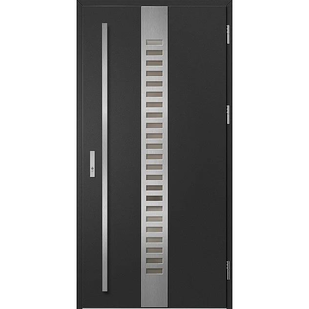 Ocelové vchodové dveře - SELTERS 1 - Černá, Label Inox Ocelové vchodové dveře ERKADO - SELTERS 1 - Černá, Label Inox