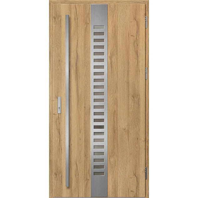 Ocelové vchodové dveře - SELTERS 1 - Dub Natur, Label Inox Ocelové vchodové dveře ERKADO - SELTERS 1 - Dub Natur, Label Inox