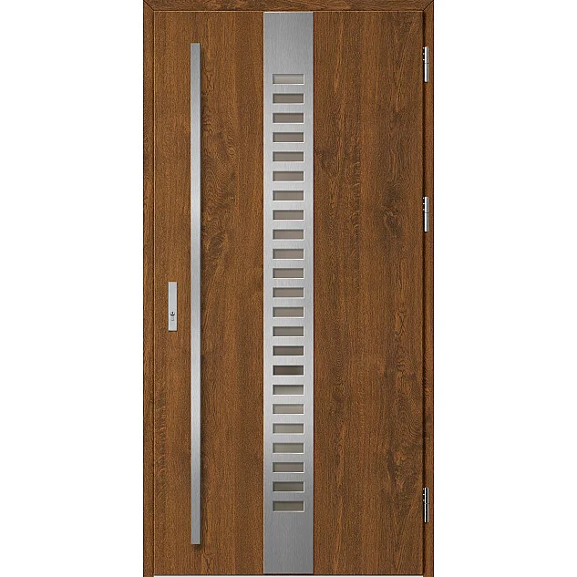Ocelové vchodové dveře - SELTERS 1 - Ořech, Label Inox Ocelové vchodové dveře ERKADO - SELTERS 1 - Ořech, Label Inox