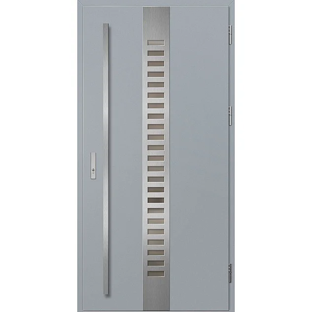 Ocelové vchodové dveře - SELTERS 1 - Šedá, Label Inox Ocelové vchodové dveře ERKADO - SELTERS 1 - Šedá, Label Inox