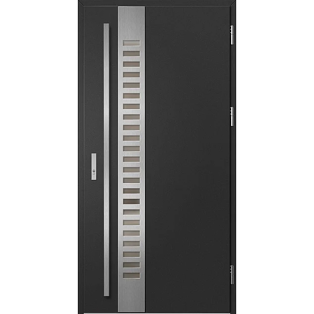 Ocelové vchodové dveře - SELTERS 2 - Černá, Label Inox Ocelové vchodové dveře ERKADO - SELTERS 2 - Černá, Label Inox