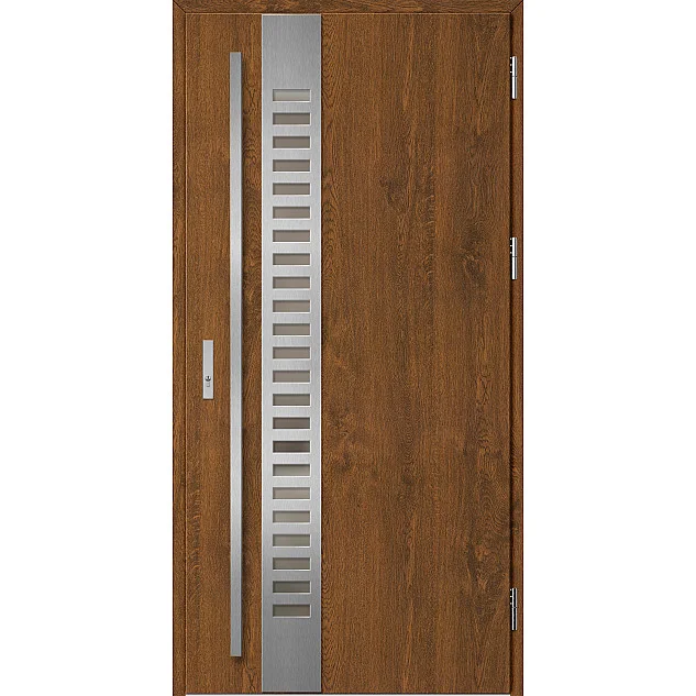 Ocelové vchodové dveře - SELTERS 2 - Ořech, Label Inox Ocelové vchodové dveře ERKADO - SELTERS 2 - Ořech, Label Inox
