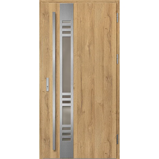 Ocelové vchodové dveře - SELTERS 3 - Dub Natur, Label Inox Ocelové vchodové dveře ERKADO - SELTERS 3 - Dub Natur, Label Inox