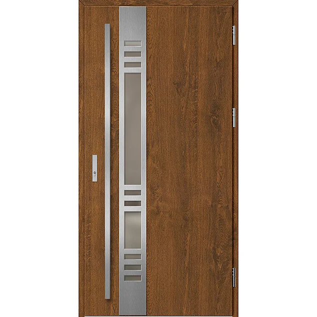 Ocelové vchodové dveře - SELTERS 3 - Ořech, Label Inox Ocelové vchodové dveře ERKADO - SELTERS 3 - Ořech, Label Inox