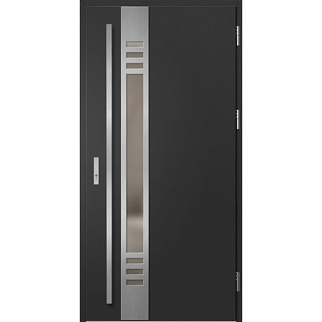 Ocelové vchodové dveře - SELTERS 4 - Černá, Label Inox Ocelové vchodové dveře ERKADO - SELTERS 4 - Černá, Label Inox