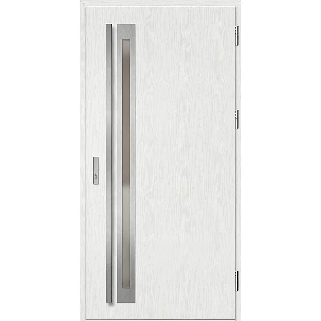 Ocelové vchodové dveře - TREBUR 1 - Borovice Bílá, Label Inox Ocelové vchodové dveře ERKADO - TREBUR 1 - Borovice Bílá, Label Inox