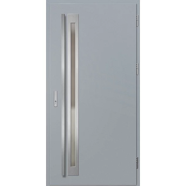 Ocelové vchodové dveře - TREBUR 1 - Šedá, Label Inox Ocelové vchodové dveře ERKADO - TREBUR 1 - Šedá, Label Inox