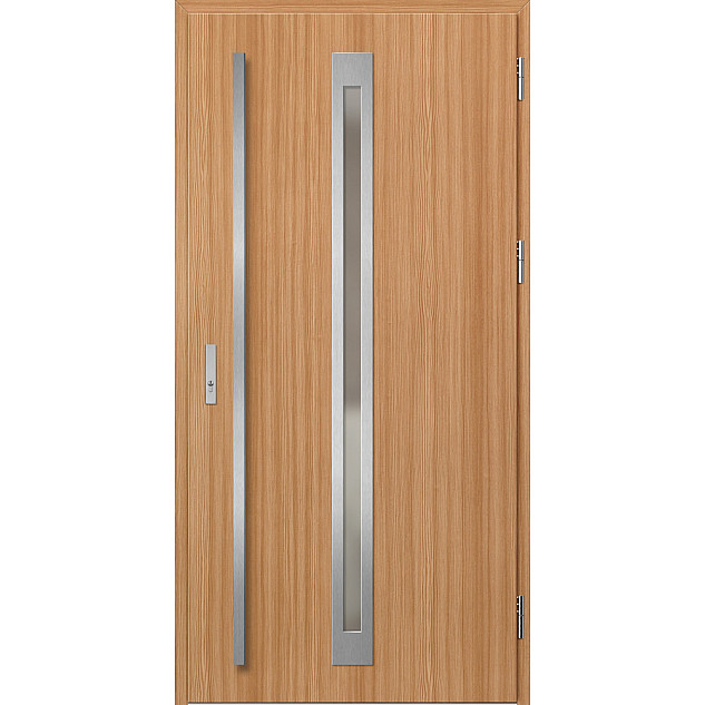 Ocelové vchodové dveře - TREBUR 2 - Borovice horská, Label Inox Ocelové vchodové dveře ERKADO - TREBUR 2 - Borovice horská, Label Inox