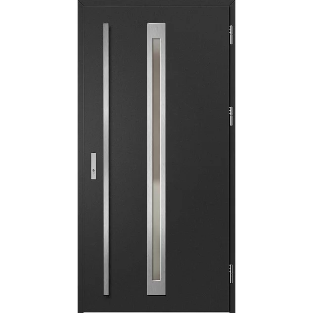 Ocelové vchodové dveře - TREBUR 2 - Černá, Label Inox Ocelové vchodové dveře ERKADO - TREBUR 2 - Černá, Label Inox