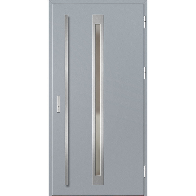 Ocelové vchodové dveře - TREBUR 2 - Šedá, Label Inox Ocelové vchodové dveře ERKADO - TREBUR 2 - Šedá, Label Inox