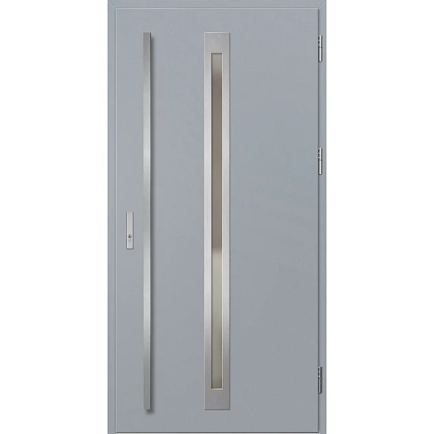 Ocelové vchodové dveře - TREBUR 2 - Šedá, Label Inox Ocelové vchodové dveře ERKADO - TREBUR 2 - Šedá, Label Inox