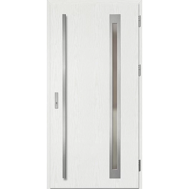 Ocelové vchodové dveře - TREBUR 3 - Borovice Bílá, Label Inox Ocelové vchodové dveře ERKADO - TREBUR 3 - Borovice Bílá, Label Inox