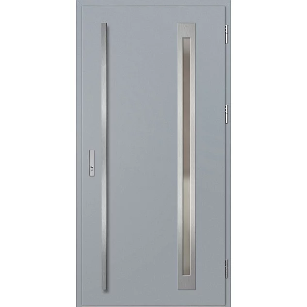 Ocelové vchodové dveře - TREBUR 3 - Šedá, Label Inox Ocelové vchodové dveře ERKADO - TREBUR 3 - Šedá, Label Inox