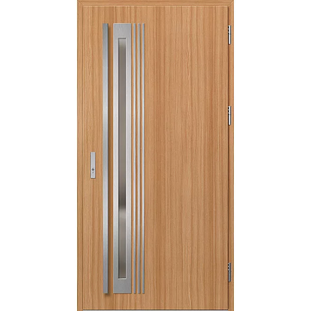 Ocelové vchodové dveře - TREBUR 4 - Borovice horská, Label Inox Ocelové vchodové dveře ERKADO - TREBUR 4 - Borovice horská, Label Inox