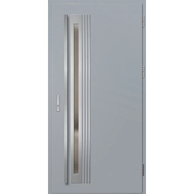 Ocelové vchodové dveře - TREBUR 4 - Šedá, Label Inox Ocelové vchodové dveře ERKADO - TREBUR 4 - Šedá, Label Inox