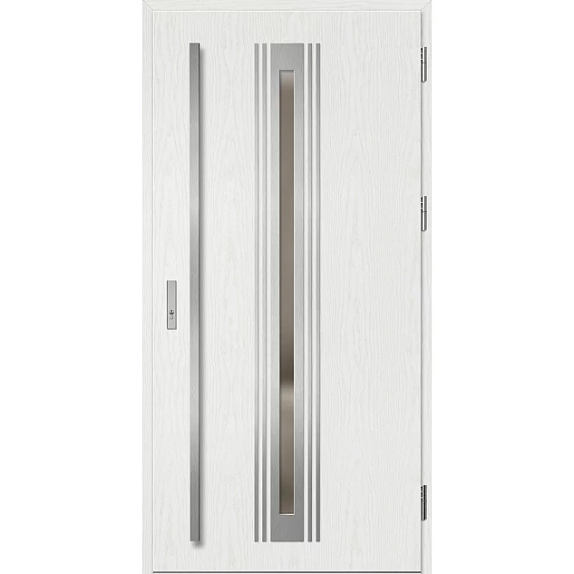 Ocelové vchodové dveře - TREBUR 5 - Borovice Bílá, Label Inox Ocelové vchodové dveře ERKADO - TREBUR 5 - Borovice Bílá, Label Inox