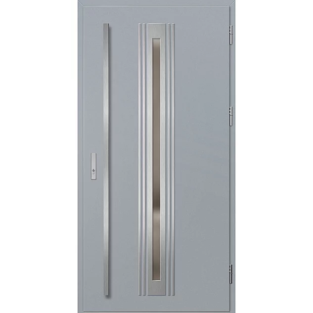Ocelové vchodové dveře - TREBUR 5 - Šedá, Label Inox Ocelové vchodové dveře ERKADO - TREBUR 5 - Šedá, Label Inox