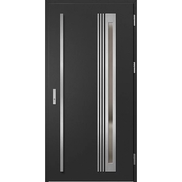 Ocelové vchodové dveře - TREBUR 6 - Černá, Label Inox Ocelové vchodové dveře ERKADO - TREBUR 6 - Černá, Label Inox
